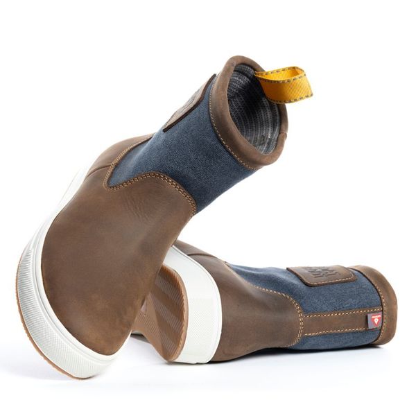 LOWCUT BROWN LEATHER & NAVY CANVAS