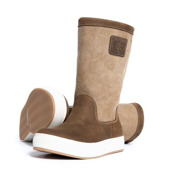 HIGH CUT NONLACE CANVAS LEATHER BROWN